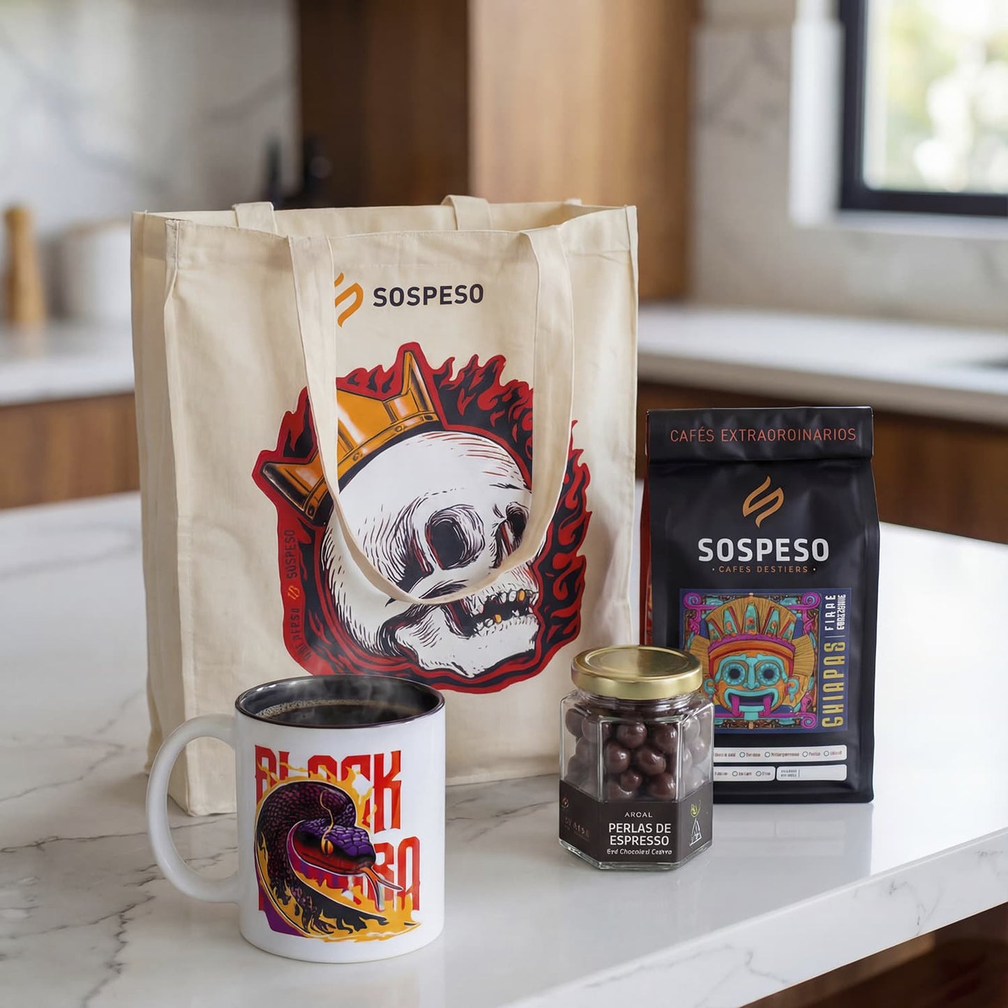 Paquete 1 - Café 500gr + Taza + Tote Bag + Perlas